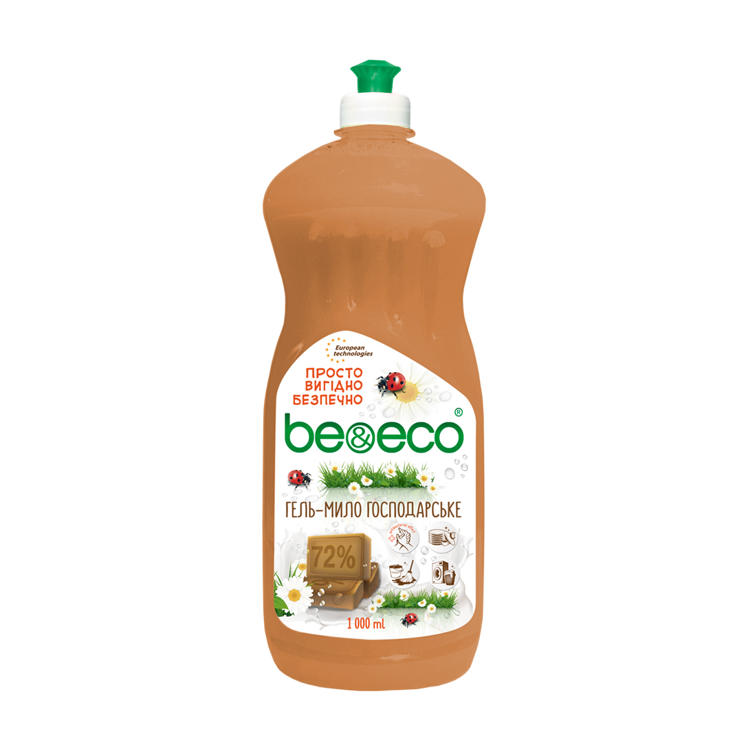 Рідке господарське мило Be&amp;Eco коричневе, 1 л
